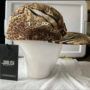 PUBLISH Arizaariza Gold Safari Animal Prints Baseball Hat/Cap- New W/Tag
